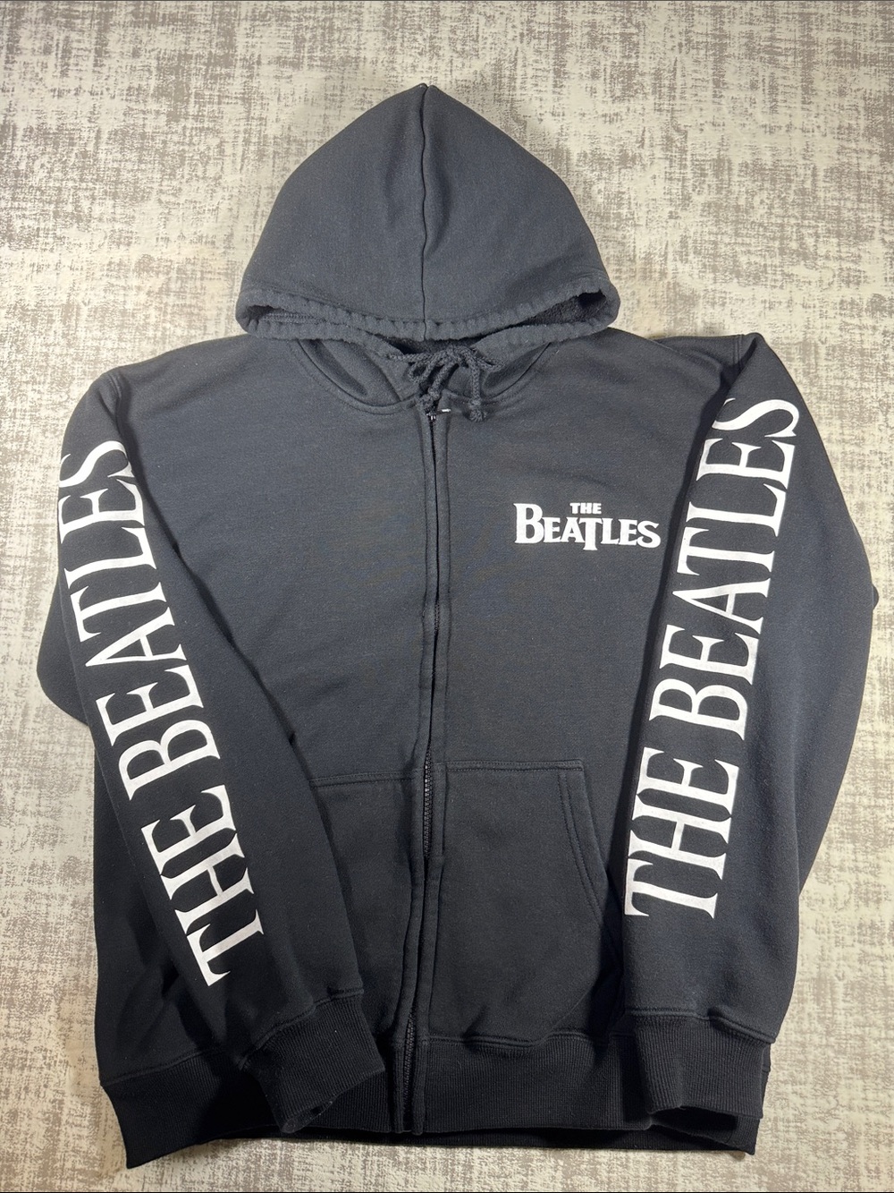 The Beatles Black Mens/Unisex FullZip Hoodie Abbeyroad Unbranded 25X22PTP Fits L